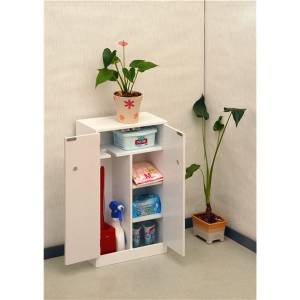 スーパSALE10倍＆4時間限定10％OFF トイレラック トイレ収納 約幅32×奥行16×高さ54cm ホワイト サニタリーサイドボックス お手洗い 御手洗