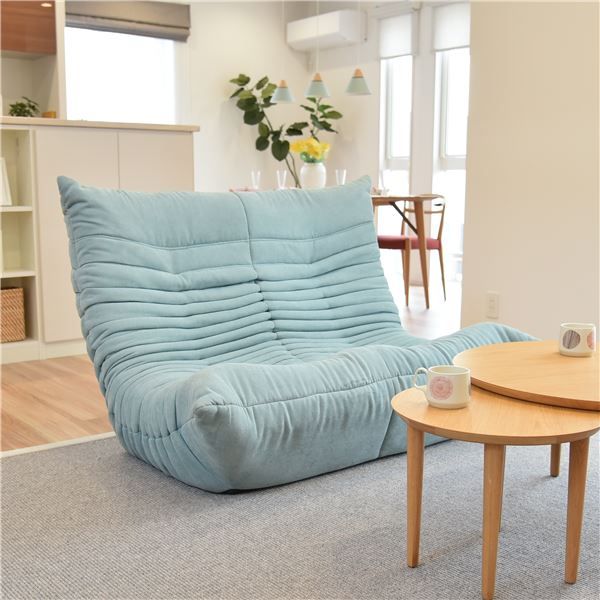 リクライニングソファー/座椅子 2人掛け用 エメラルド 幅134cm ファブリック スチール ウレタン 完成品 〔リビング〕代引NG