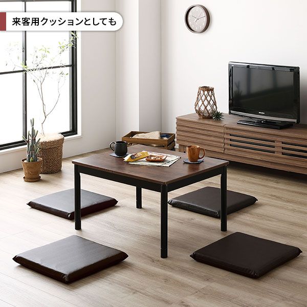 スーパSALE10倍＆4時間限定10％OFF 座布団 ブラック 10枚セット 日本製 スクエア クッション フラット シート 42×42 cm PVC 合皮 レザー シンプル モダン デザイン