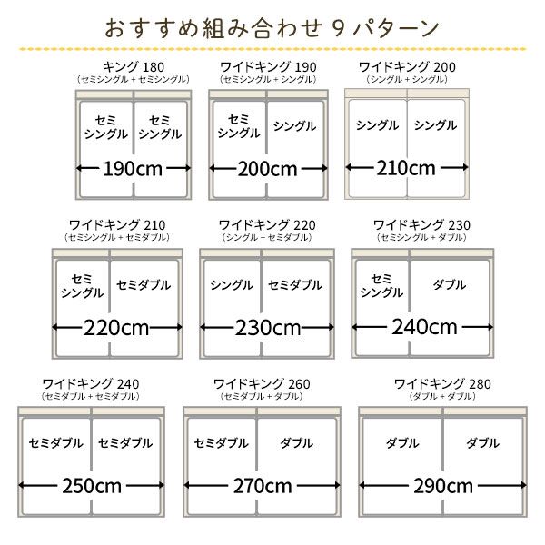 ベッド 日本製 低床 連結 ロータイプ 木製 照明付き 棚付き コンセント付き シンプル モダン ホワイト ワイドキング200（S+S） 海外製ボンネルコイルマットレス付き代引NG