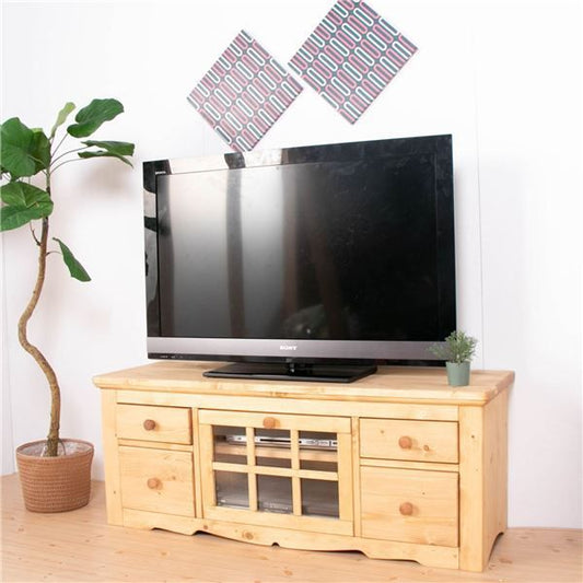 スーパSALE10倍＆4時間限定10％OFF テレビ台 テレビボード 120×38×47cm ナチュラルブラウン 木製 引き出し収納付き AV機器収納可 完成品 リビング ダイニング