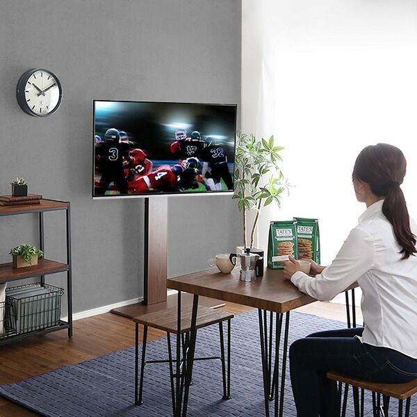 壁寄せ テレビスタンド 〔 棚無し ハイタイプ ホワイト 〕 高さ調整可 32〜60インチまで対応 TVスタンド テレビ台 TV台 テレビボード TVボード リビング収納 リビング家具代引NG
