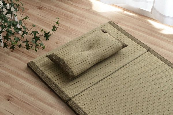 い草 枕/ピロー 約50×30cm ブラウン 消臭 抗菌 防臭 小林製薬コバガード使用 シンプル ごろ寝 〔ベッドルーム リビング〕代引NG