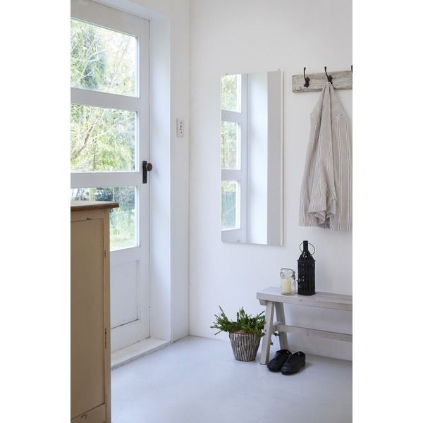 割れない姿見鏡/ウォールミラー エア・ミドル 40×100×2cm ホワイト 日本製 『REFEX リフェクス』