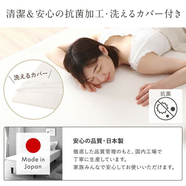 日本製高密度 低反発マットレス 抗菌 洗えるリバーシブルカバー付き 体圧分散 敷き布団 トッパー 布団厚さ4cm マットレス マット ウレタンマットレス S 年中使える 寝具 寝室 ギフト プレゼント代引NG