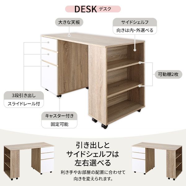 システムベッド ロフトベッド 3点セット グレー ロータイプ シングル ベッド デスク 学習机 収納棚 ワゴン レイアウト自由 省スペース 木製 子供部屋 家具代引NG