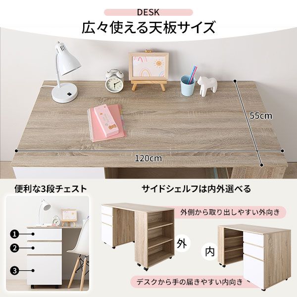 システムベッド ロフトベッド 3点セット グレー ロータイプ シングル ベッド デスク 学習机 収納棚 ワゴン レイアウト自由 省スペース 木製 子供部屋 家具代引NG