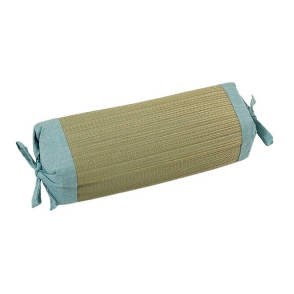 い草 枕/ピロー 無地 角枕 約30×15cm ブルー 高さ調整可 消臭 吸湿 調湿機能 日本製 〔ベッドルーム 寝室〕代引NG