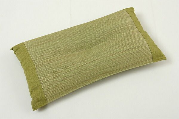 い草 枕/ピロー 無地 平枕 約50×30cm グリーン 高さ調整可 消臭 吸湿 調湿機能 日本製 〔ベッドルーム 寝室〕代引NG