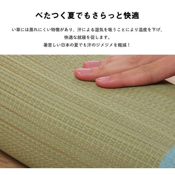 い草 枕/ピロー 無地 平枕 約50×30cm グリーン 高さ調整可 消臭 吸湿 調湿機能 日本製 〔ベッドルーム 寝室〕代引NG