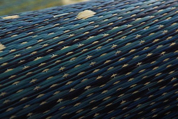 い草 ラグマット/絨毯 ギャベ柄 ブラウン 約60×180cm 自然素材 抗菌防臭 防傷 不織布 調湿 吸湿 〔リビング〕代引NG