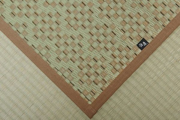 い草 花ござ ラグマット グリーン 江戸間2畳 約174×174cm 日本製 抗菌 防臭 消臭 市松 小林製薬 持続性抗菌剤 KOBA-GUARD代引NG