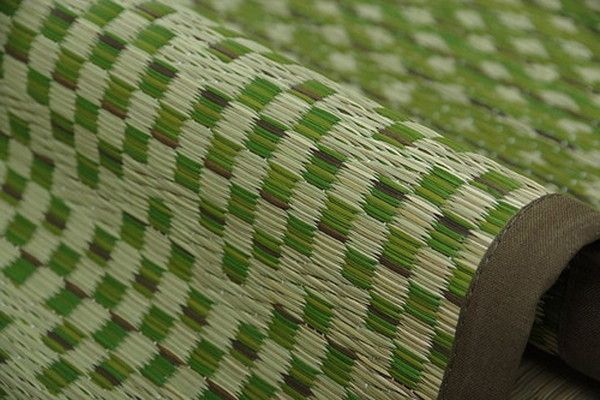 い草 花ござ ラグマット グレー 江戸間2畳 約174×174cm 日本製 抗菌 防臭 消臭 市松 小林製薬 持続性抗菌剤 KOBA-GUARD代引NG