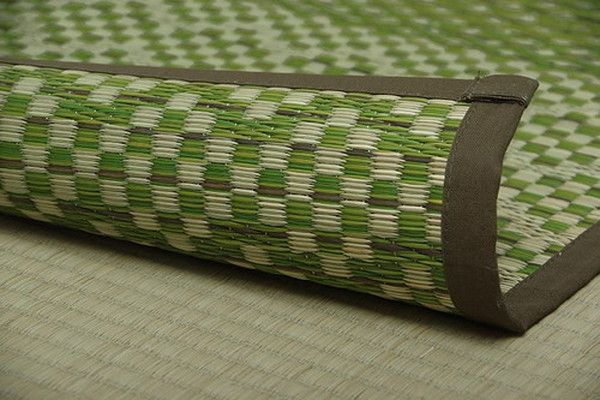 い草 花ござ ラグマット ベージュ 江戸間6畳 約261×352cm 日本製 抗菌 防臭 消臭 市松 小林製薬 持続性抗菌剤 KOBA-GUARD代引NG
