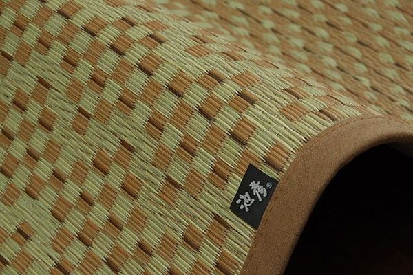 い草 ラグマット グリーン 市松 約191×250cm 日本製 抗菌防臭 防滑 不織布 小林製薬 持続性抗菌剤 KOBA-GUARD 〔リビング〕代引NG