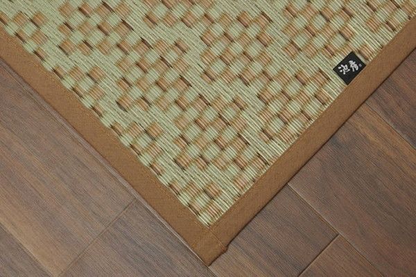 い草 花ござ ラグマット グリーン 江戸間6畳 約261×352cm 日本製 防傷 抗菌 防臭 市松 小林製薬 持続性抗菌剤 KOBA-GUARD代引NG