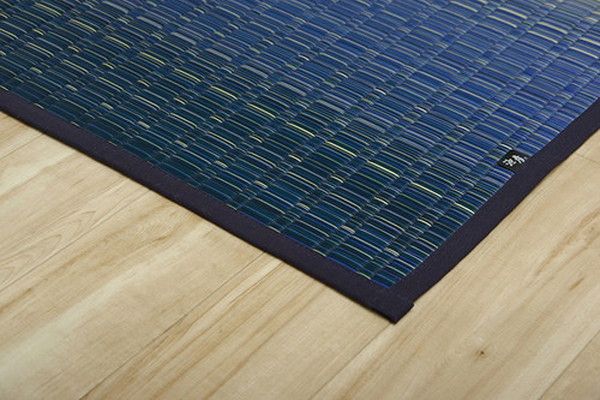 い草 花ござ ラグマット/絨毯 草原 グリーン 江戸間4.5畳 約261×261cm 日本製 抗菌 防臭 調湿 消臭 掛川織 〔リビング〕代引NG