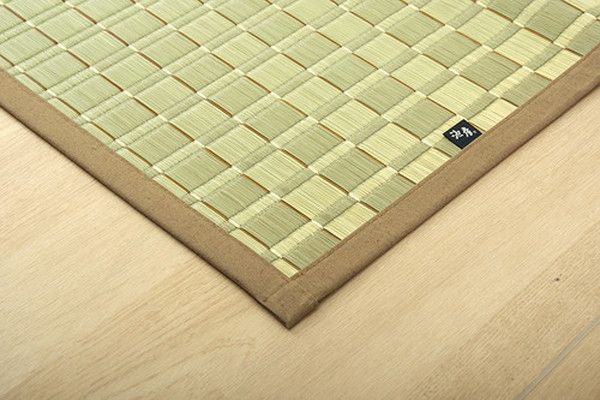 い草 花ござ ラグマット/絨毯 江戸間4.5畳 約261×261cm グリーン 日本製 抗菌 防臭 調湿 消臭 掛川織 〔リビング〕代引NG