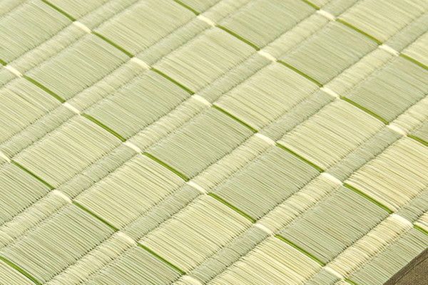 い草 花ござ ラグマット/絨毯 江戸間8畳 約348×352cm グリーン 日本製 抗菌 防臭 調湿 消臭 掛川織 〔リビング〕代引NG