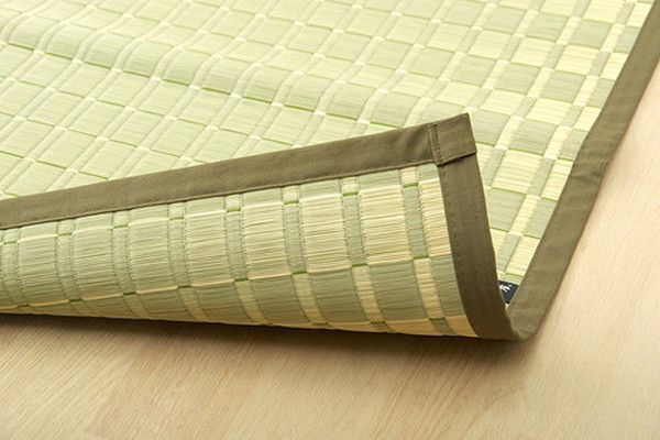 い草 花ござ ラグマット/絨毯 本間6畳 約286.5×382cm ベージュ 日本製 抗菌 防臭 調湿 消臭 掛川織 〔リビング〕代引NG