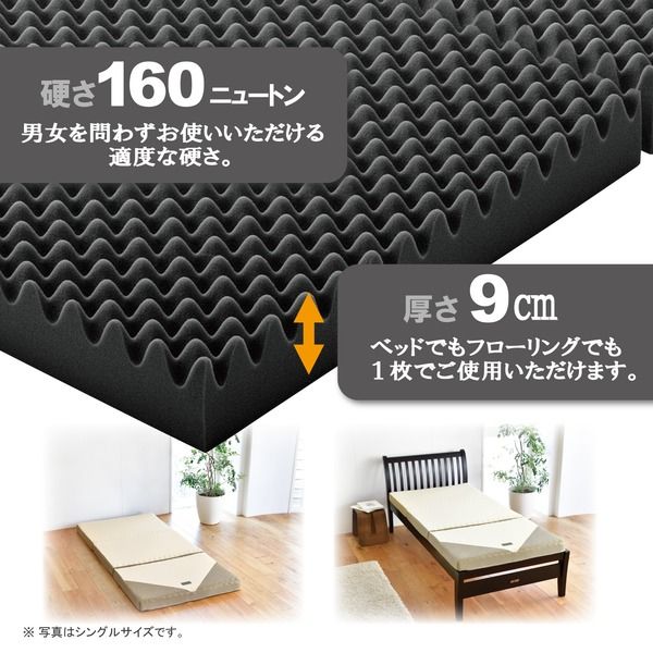 3つ折り マットレス 寝具 セミダブル 約120×200×9cm ゴールド 吸水 速乾 抗菌 SUYARA ウレタンマットレス 西川 ベッドルーム代引NG