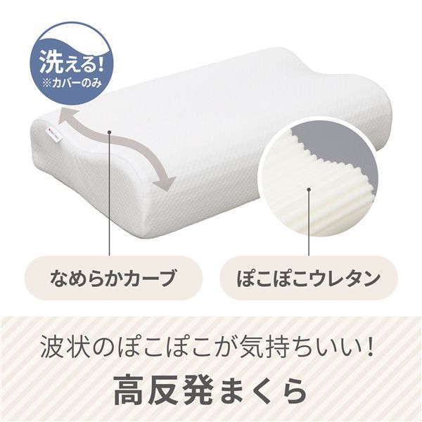 メリーナイト 高反発まくら 約32×53×9〜12cm ホワイト代引NG
