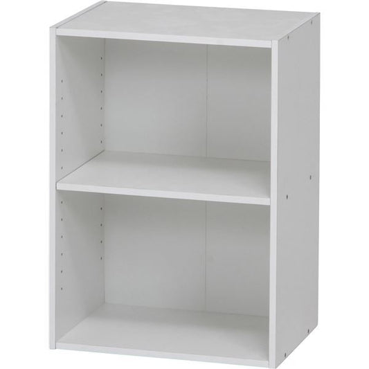 カラーボックス 可動棚 2段 幅41.8×奥行29×高さ59cm ホワイト リビング ダイニング キッチン ベッドルーム 組立品代引NG