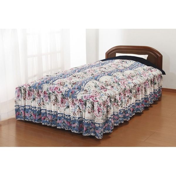 あったか3層構造ボリュームマイヤー毛布地ベッド布団（掛け布団） セミダブルブルー ベッド本体別売代引NG