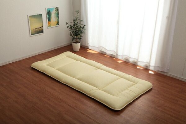 寝具 清潔 快適 敷き布団 ダニ増殖抑制 日本製 無地 シンプル ダブルロング 約140×210cm代引NG