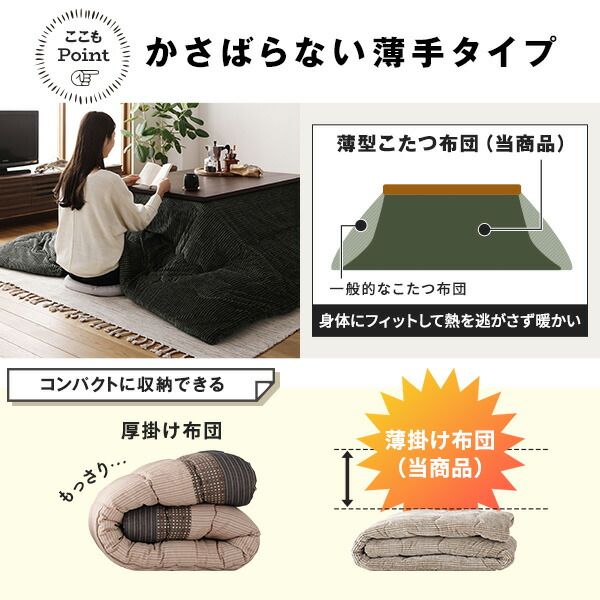 こたつ掛け布団 こたつ 布団 長方形 約205×285cm ベージュ 単品 洗える ウォッシャブル コーデュロイ 無地 抗菌 防臭 薄手タイプ こたつ掛布団 コタツ布団 コタツ掛け布団代引NG
