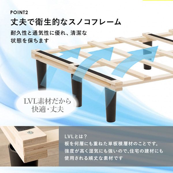 ボンネルコイルマットレスベッド セミダブル ホワイト 約幅120×奥行195×高さ42cm 組立品 ベッドルーム 寝室 子供部屋代引NG
