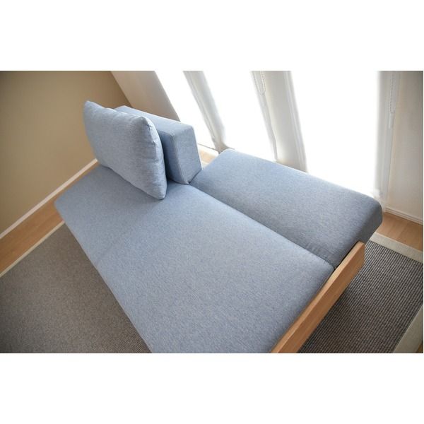 ソファーベッド 幅約184.5cm グレー ファブリック 木製脚付き 組立品 リビング ベッドルーム 寝室 インテリア家具代引NG