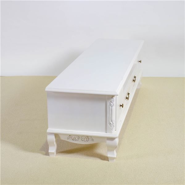 ローボード テレビ台 Lサイズ 約幅150×奥行40×高さ42cm ホワイト 木製 引き出し 配線穴 脚付き 完成品 リビング ダイニング代引NG