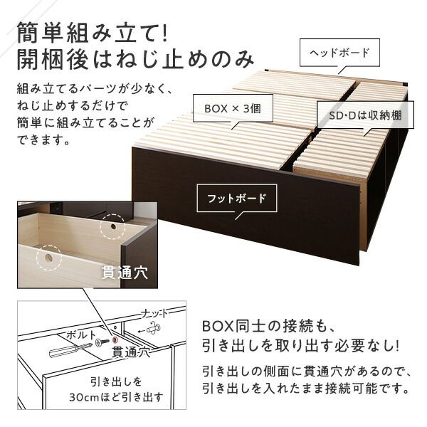 〔組立設置付き〕 収納 ベッド シングル 国産薄型ポケットコイルマットレス付き ホワイト AAB 引き出し ヘッドレス すのこ仕様 低ホルムアルデヒド 大容量 収納 日本製 チェストベッド シングルベッド代引NG
