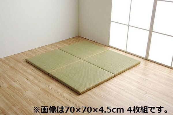スーパSALE10倍＆4時間限定10％OFF 置き畳 ユニット畳 和室 6層 約70×70×4.5cm 4枚組 防炎 軽量 い草 日本製 国産 置きたたみ イ草 畳マット ジョイントマット【代引NG】