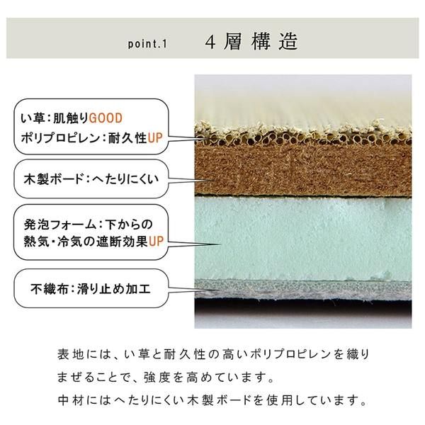 スーパSALE10倍＆4時間限定10％OFF 置き畳 ユニット畳 和室 4層 約70×70×3cm 9枚組 防炎 軽量 い草 日本製 国産 置きたたみ イ草 畳マット ジョイントマット【代引NG】