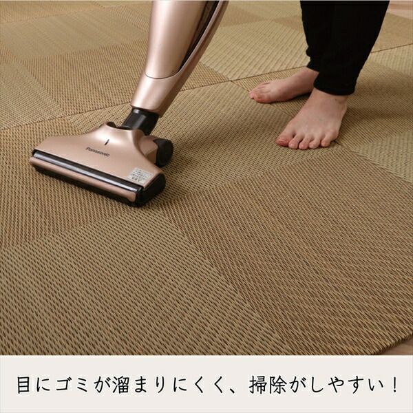 スーパSALE10倍＆4時間限定10％OFF 置き畳 約82×82×1.7cm 2枚1組 市松柄 ブラック 日本製 い草 ユニット畳 軽量 防滑 抗菌 防臭 消臭 調湿 防音対策 置きたたみ イ草 畳マット ジョイントマット【代引NG】