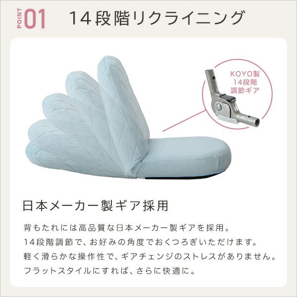 座椅子 フロアチェア ダイヤモンド柄 グレー リクライニング コンパクト 日本製 国産 完成品 リクライニングチェア パーソナルチェア ローチェア代引NG