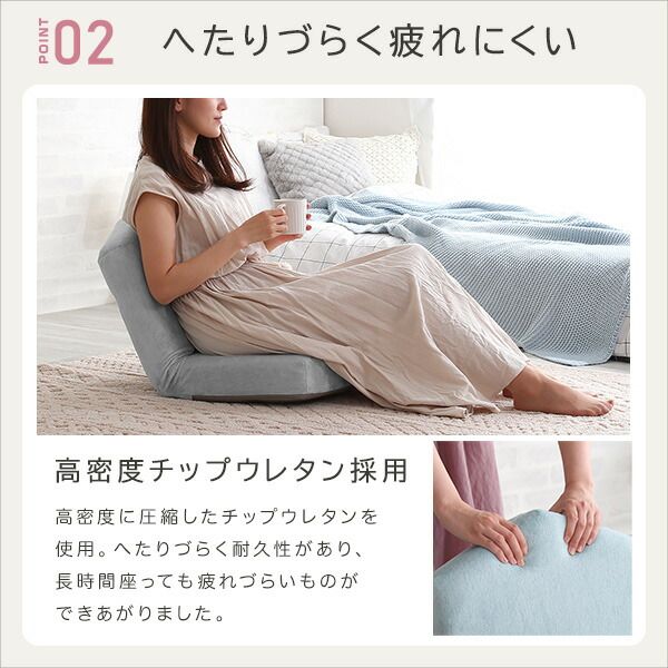 座椅子 フロアチェア 三角 グレー リクライニング コンパクト 日本製 国産 完成品 リクライニングチェア パーソナルチェア ローチェア代引NG