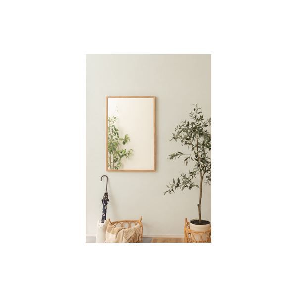 スーパSALE10倍＆4時間限定10％OFF 姿見鏡 ウォールミラー 幅58cm ナチュラル 木製 オーク 完成品 リビング ベッドルーム 寝室 ドレッサー 玄関