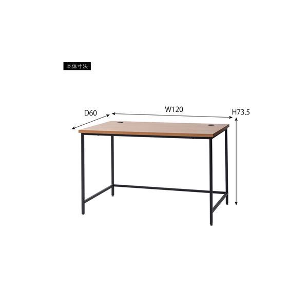 スーパSALE10倍＆4時間限定10％OFF パソコンデスク ワークデスク 約幅120cm ナチュラル スチール 組立品 リビング 子供部屋 勉強部屋 在宅ワーク ゲーム
