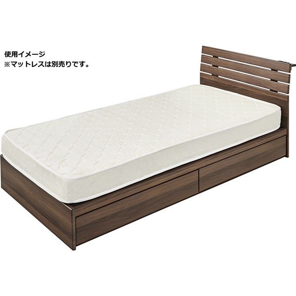 ベッド 寝具 約幅99cm ブラウン 引き出し付き 宮付き 組立品 マットレス別売 ベッドフレーム ベッドルーム 寝室 引越し代引NG