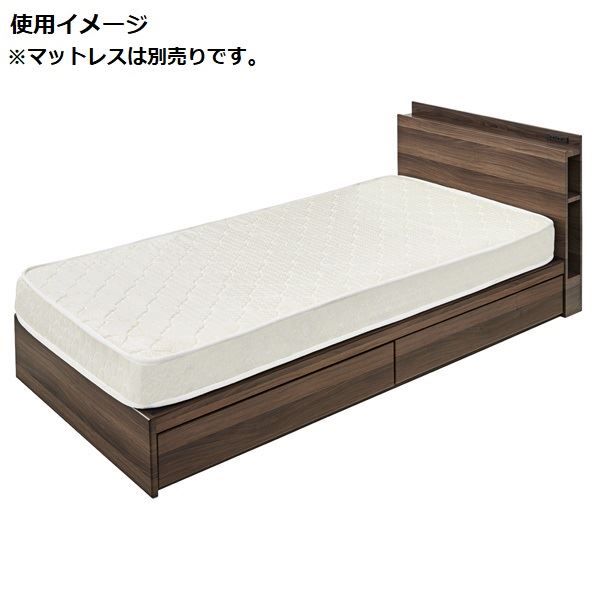 ベッド 寝具 約幅99cm ブラウン 引き出し付き 宮付き 組立品 マットレス別売 ベッドフレーム ベッドルーム 寝室 引っ越し代引NG