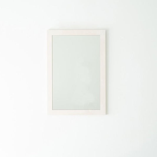スーパSALE10倍＆4時間限定10％OFF 幅広枠ウォールミラー(55×80)(ホワイト/白) 天然木/姿見鏡/ワイド/高級感/木製/飛散防止加工/壁掛け/北欧風/ヴィンテージ/日本製/完成品/NK-33