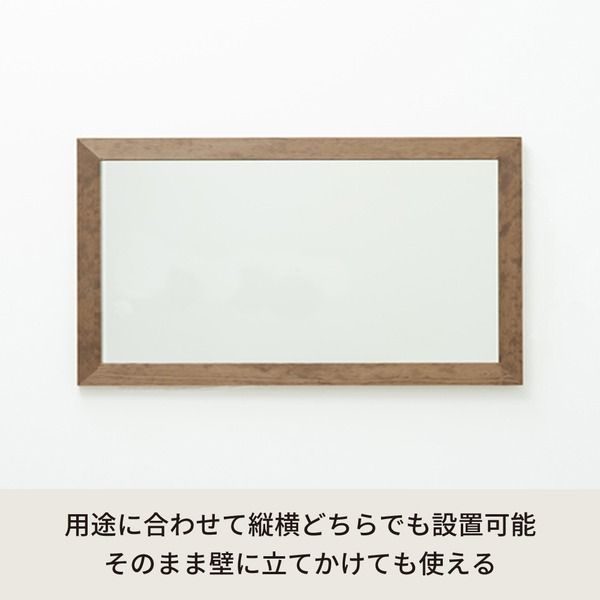 スーパSALE10倍＆4時間限定10％OFF 幅広枠ウォールミラー(60×108)(アンティークブラウン/茶) 天然木/姿見鏡/ワイド/高級感/木製/飛散防止加工/壁掛け/北欧風/ヴィンテージ/日本製/完成品/NK-34