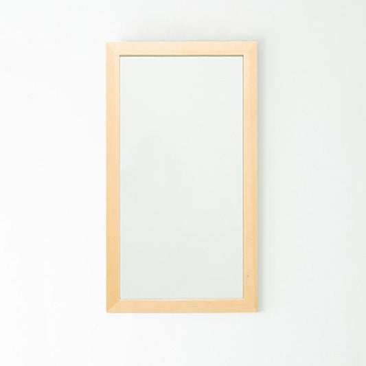 スーパSALE10倍＆4時間限定10％OFF 幅広枠ウォールミラー(60×108)(ナチュラル) 天然木/姿見鏡/ワイド/高級感/木製/飛散防止加工/壁掛け/北欧風/ヴィンテージ/日本製/完成品/NK-34