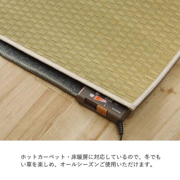 ラグ 長方形 い草 日本製 国産 自然素材 ナチュラル 市松柄 オールシーズン 消臭 シンプル 約140×200cm ホットカーペット対応 床暖房対応代引NG