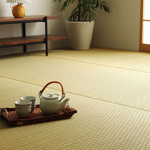 上敷き ゴザ 敷詰 カーペット い草 自然素材 日本製 国産 消臭 ナチュラル 市松柄 シンプル 江戸間4.5畳(約261×261cm)代引NG