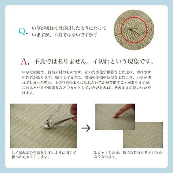 い草ラグ 花ござ カーペット 格子柄 ナチュラル シンプル 和室 抗菌防臭 消臭 お手入れ簡単 夏快適さらさら 江戸間3畳(約174×261cm) レイクブルー代引NG