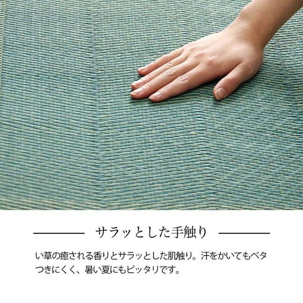 い草ラグ 花ござ カーペット 格子柄 ナチュラル シンプル 和室 抗菌防臭 消臭 お手入れ簡単 夏快適さらさら 江戸間6畳(約261×352cm) ウッディブラウン代引NG